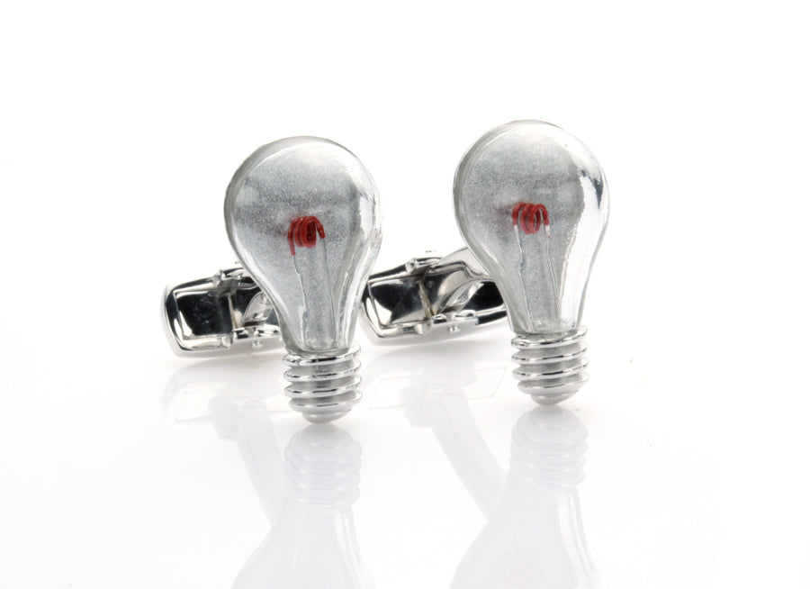 Light Bulb Silver Cufflinks