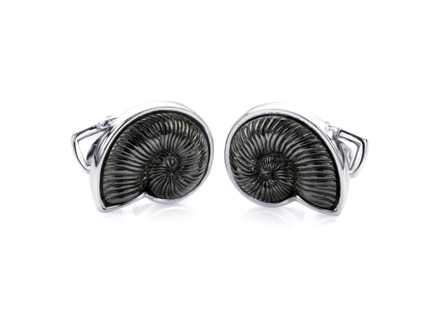 Ammonite Silver Cufflinks